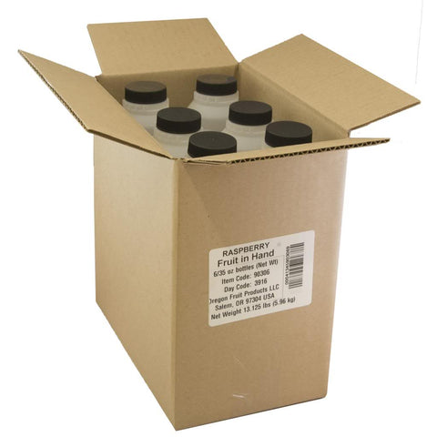 Fruit In Hand Raspberry Pourable Fruit Puree, 35 Ounce -- 6 per case.