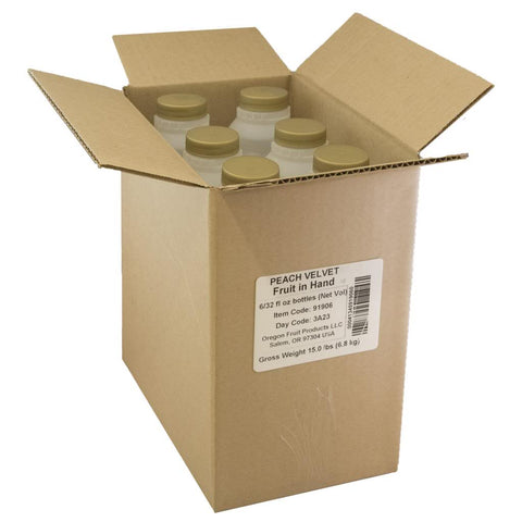 Fruit in Hand Peach Velvet Craft Puree, 32 Fluid Ounce -- 6 per case.