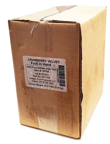 Fruit In Hand Velvet Cranberry Craft Puree, 32 Fluid Ounce -- 6 per case