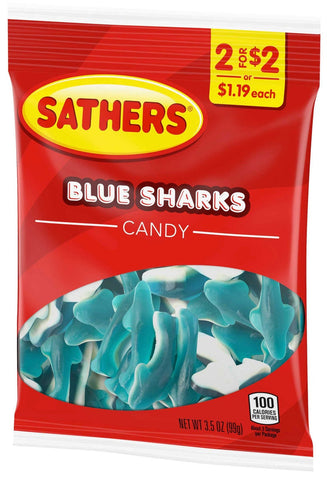 Sathers Gmmllo Blue Sharks Candy, 3.5 Ounce -- 12 per case.
