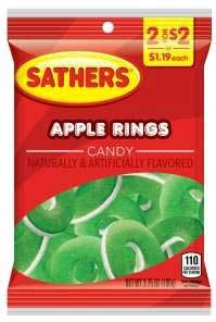 Sathers Gmmllo Apple Rings Candy, 3.75 Ounce -- 12 per case.