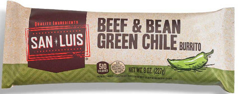 San Luis Beef and Bean Green Chile Burrito, 8 Ounce -- 10 per case
