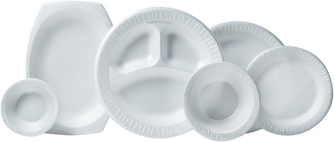 Dart Concorde Foam Plate, Compartmented, 10 1/4 inch dia, WE, 125/Pack, 4 Packs/Carton