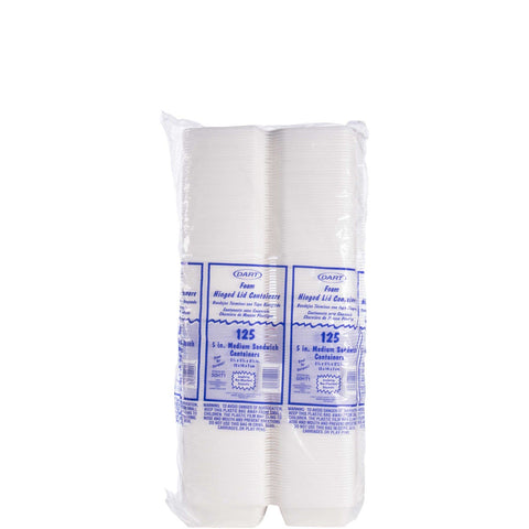 Dart Carryout Food Container, Foam, 1-Comp, 5 1/2 x 5 3/8 x 2 7/8, White, 500/Carton