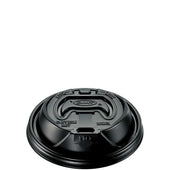 Dart Optima Hot Cup Lids, 12-24oz Cups, Black, 100/Sleeve, 10 Sleeves/Carton