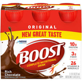Boost Original Rich Chocolate Nutritional Drink, 8 Fluid Ounce - 6 per pack -- 4 packs per case.