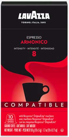 Lavazza Nespresso Armonico Espresso Compatible Capsules, 1.7 Ounce -- 6 per case