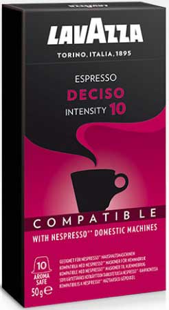 Lavazza Nespresso Intensity 10 Deciso Espresso Compatible Capsules, 1.7 Ounce -- 6 per case