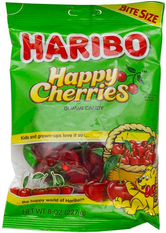 Haribo Confectionery Happy Cherries Gummy Candy, 8 Ounce -- 10 per case.