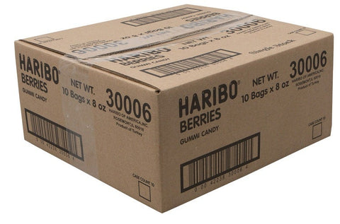 Haribo Confectionery Berries Gummy Candy, 8 Ounce -- 10 per case.