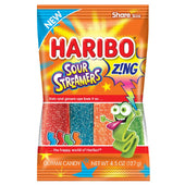 Haribo Confectionery Sour Streamers Gummy Candy, 4.5 Ounce -- 12 per case.