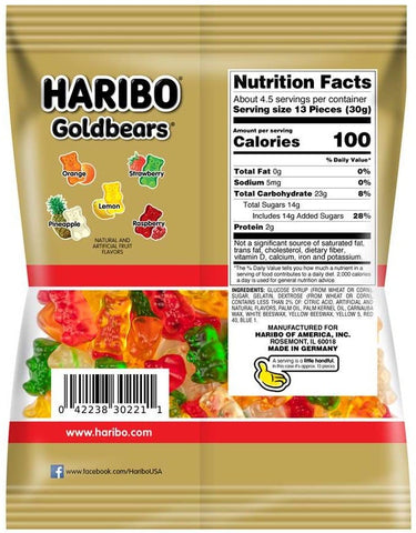 Haribo Gold Bears and Sour Streamers Confectionery Gummi Candy - Skinny Tower -- 48 per case