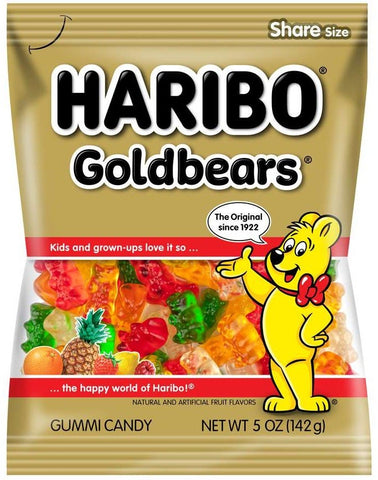 Haribo Gold Bears and Sour Streamers Confectionery Gummi Candy - Skinny Tower -- 48 per case