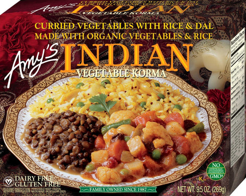 Amys Organic Vegetable Korma Indian Meal, 9.5 Ounce -- 12 per case
