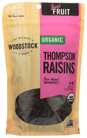 Woodstock Farms Organic Thompson Raisin, 13 Ounce -- 8 per case.