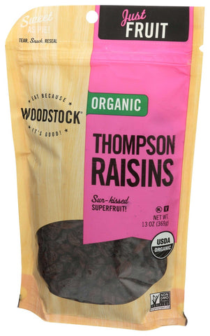 Woodstock Farms Organic Thompson Raisin, 13 Ounce -- 8 per case.
