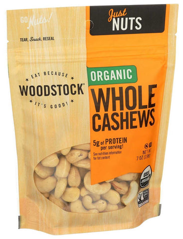 Woodstock Farms Organic Large Whole Raw Cashew, 7 Ounce -- 8 per case.