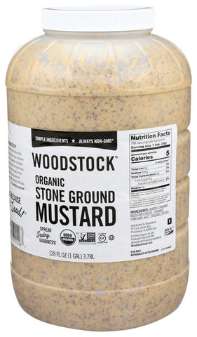 Woodstock Farms Organic Stoneground Mustard, 1 Gallon -- 4 per case.