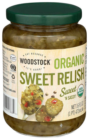 Woodstock Farms Organic Sweet Relish, 16 Ounce -- 12 per case.
