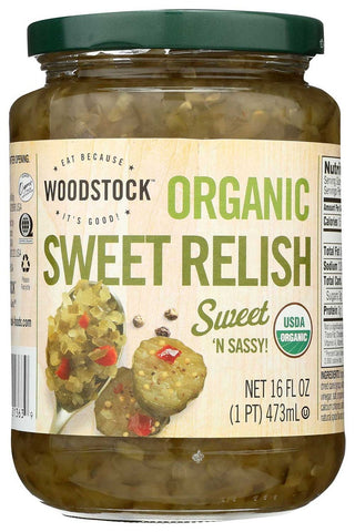 Woodstock Farms Organic Sweet Relish, 16 Ounce -- 12 per case.