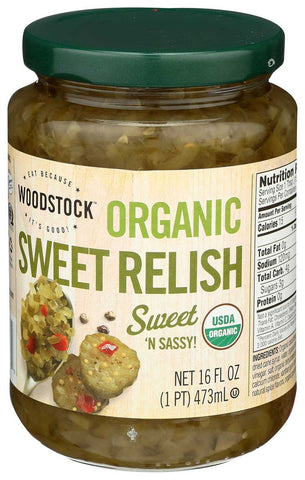 Woodstock Farms Organic Sweet Relish, 16 Ounce -- 12 per case.