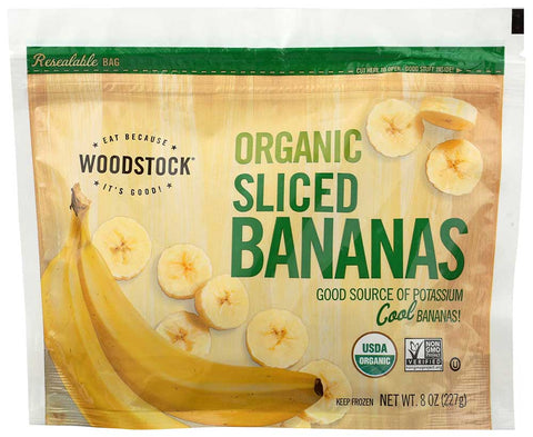 Woodstock Farms Organic Frozen Banana Slices, 8 Ounce -- 12 per case.