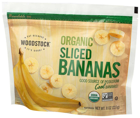 Woodstock Farms Organic Frozen Banana Slices, 8 Ounce -- 12 per case.