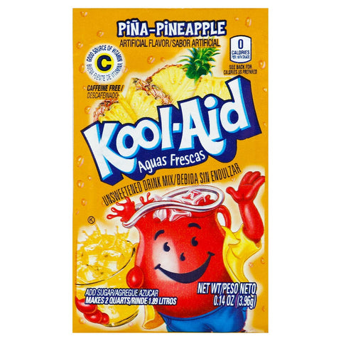 Kool Aid Aguas Frescas Pina Colada Pineapple Powdered Soft Drink Mix, 0.14 Ounce -- 192 per case.