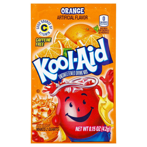 Kool-Aid Orange Unsweetened Drink Mix Envelope, 0.15 ounce -- 192 per case