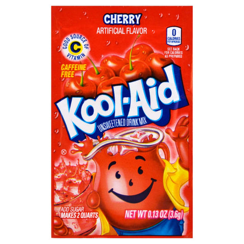 Kraft Kool Aid Cherry Beverage, Unsweetened, 0.13 Ounce -- 192 per case.