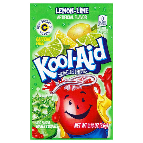 Kool-Aid Unsweetened Lemon Lime Powdered Soft Drink Envelope, 0.13 ounce -- 192 per case