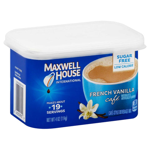 Maxwell House French Vanilla Cafe Style Instant Beverage Mix, 4 Ounce -- 8 per case.