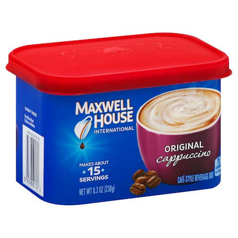Maxwell House Original Cappuccino Cafe Style Instant Beverage Mix, 8.3 Ounce -- 8 per case.