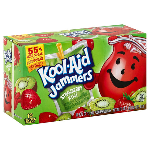 Kool Aid Jammers Strawberry Kiwi Soft Drink, 60 Fluid Ounce -- 4 per case.