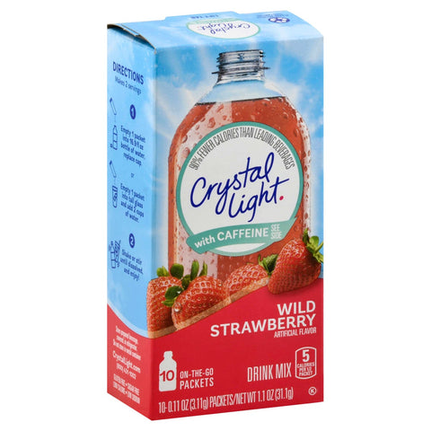 Crystal Light On The Go Wild Strawberry Powdered Soft Drink Mix, 0.11 Ounce - 10 per pack -- 12 packs per case.