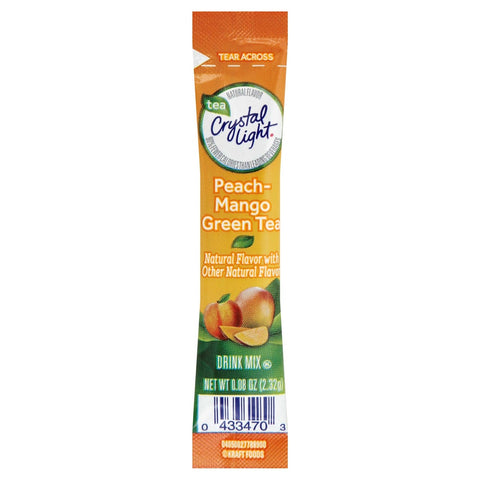 Crystal Light On The Go Peach Mango Green Tea Powdered Soft Drink Mix, 0.08 Ounce - 10 per pack -- 12 packs per case.