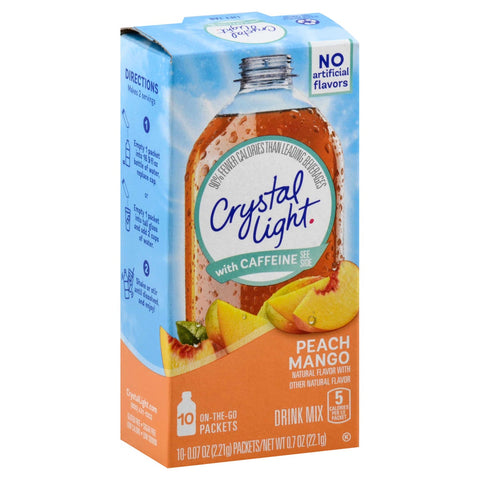 Crystal Light On The Go Peach Mango Powdered Soft Drink Mix, 0.07 Ounce - 10 per pack -- 12 packs per case.