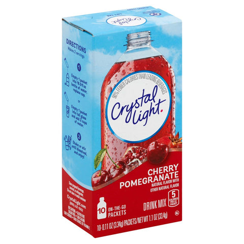 Crystal Light On The Go Cherry Pomegranate Powdered Soft Drink Mix, 0.11 Ounce - 10 per pack -- 12 packs per case.