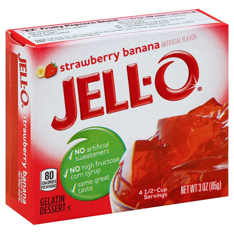Jello Strawberry Banana Gelatin, 3 Ounce -- 24 Case