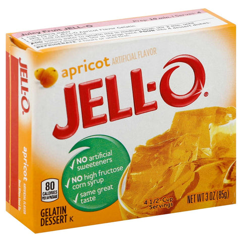 Jell-O Apricot Gelatin Mix, 3 ounce -- 24 per case