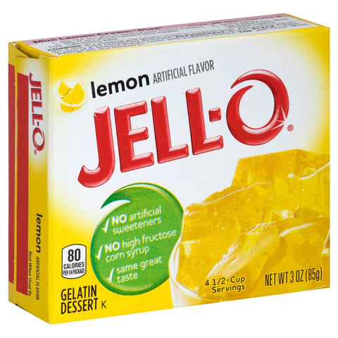 Jello Lemon Gelatin, 3 Ounce -- 24 Case