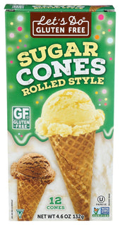 Lets Do Gluten Free Sugar Cones, 4.6 Ounce -- 12 per case.