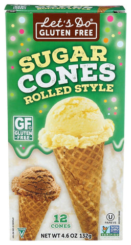 Lets Do Gluten Free Sugar Cones, 4.6 Ounce -- 12 per case.