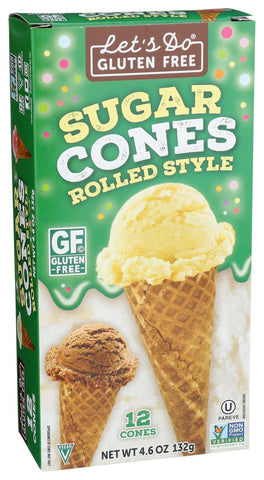 Lets Do Gluten Free Sugar Cones, 4.6 Ounce -- 12 per case.