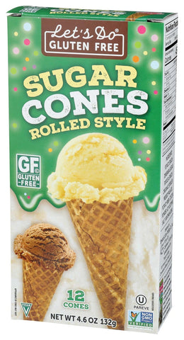 Lets Do Gluten Free Sugar Cones, 4.6 Ounce -- 12 per case.