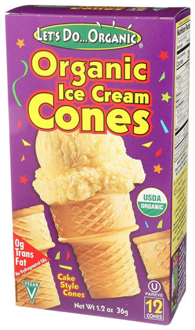 Lets Do Organic Ice Cream Cones, 1.2 Ounce -- 12 per case.