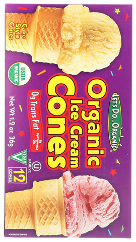 Lets Do Organic Ice Cream Cones, 1.2 Ounce -- 12 per case.