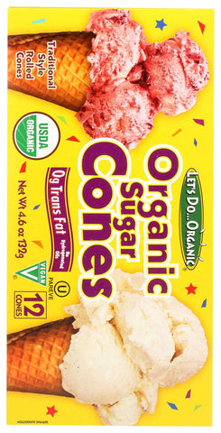 Lets Do Organic Sugar Cones, 4.6 Ounce -- 12 per case.