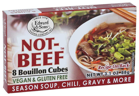 Edward And Sons Not Beef Bouillon Cube, 3.1 Ounce -- 12 per case.