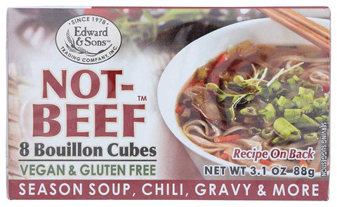 Edward And Sons Not Beef Bouillon Cube, 3.1 Ounce -- 12 per case.
